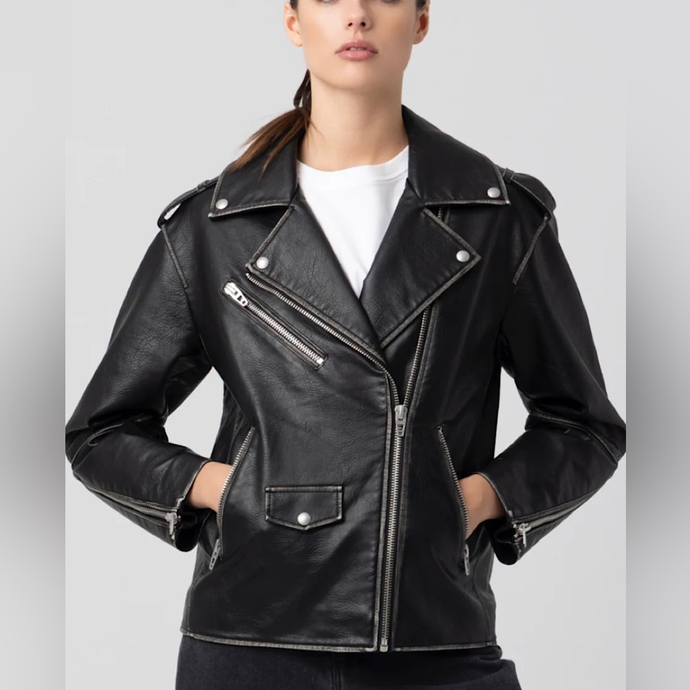 Blank NYC Black Pebbled Leather Jacket